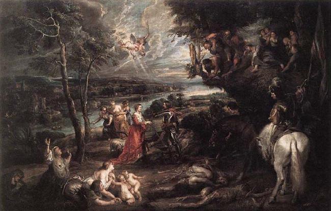RUBENS, Pieter Pauwel Landscape with Saint George and the Dragon oil painting picture
